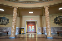 The doors to the Marywood Admissions Office located in the Liberal Arts Center